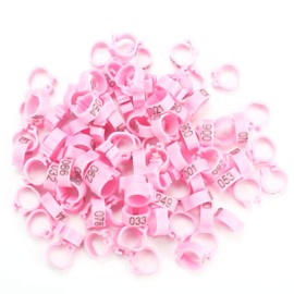 Lot of 100 Rings for Poultry Legs 8 mm for Pigeon Bird Rings Band Poultry Thigh Rings Labels for Pigeons(Pink)