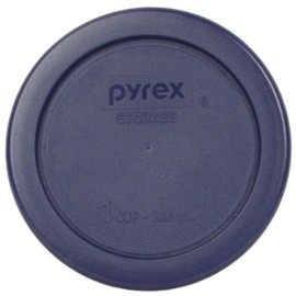 Pyrex Bundle - 3 Items: (1) 7200-PC 2-Cup, (1) 7201-PC 4-Cup, (1) 7202-PC 1-Cup Blue Plastic Lids Made in the USA