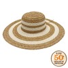 Panama Jack Women's Straw Hat - Ivory Two-Tone Paper Braid,
