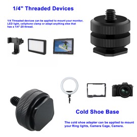 Camera Hot Shoe Mount (4 Pack) to 1/4"-20 Tripod Screw Adapter Flash Shoe Mount for DSLR Camera Rig