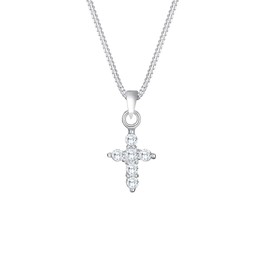 Elli Halskette Damen Kreuz Anhänger Elegant mit Zirkonia Kristallen aus 925 Sterling Silber