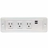 Electriduct in-/On-/Under-Desk Power Strip - 3 AC Outlets & USB