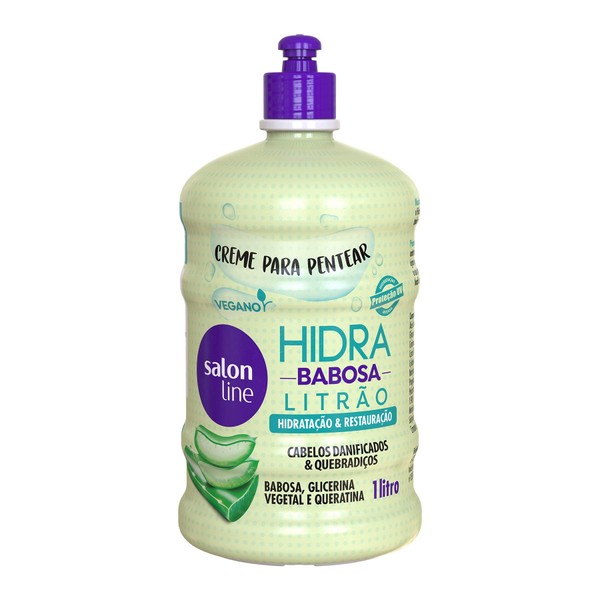 Salon Line - Linha Tratamento (Hidra) - Creme Para Pentear Babosa 1000 Ml - (Salon Line - Treatment (Hidra) Collection - Aloe Vera Combing Cream 33.8 Fl Oz)