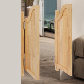 Interior Wood Swing Door, Saloon Doors 27.5inch / 31inch Wide, Modern Swinging Half Door for House Kitchen, Interior Wood Cafe Door with Hardware (Log Color, 27.5x35in)