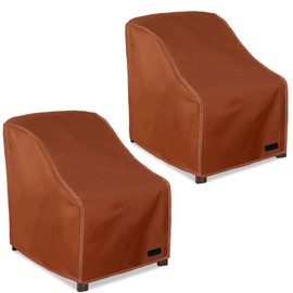 NettyPro Outdoor Chair Covers Set 2, Waterproof Patio Furniture Seat Chair Covers, Outside Wicker Swivel Dining Chair Covers Small, 28W x 30D x 28H inches, Brown
