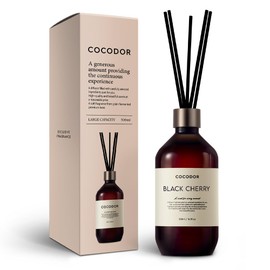 COCODOR Premium Reed Diffuser/Black Cherry/16.9oz(500ml)/1 Pack/Fragrance Scent Essential Oil with Stick Diffuser Set for Home Bathroom Shelf Décor