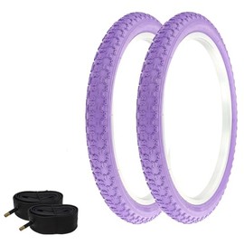 Pair of All Purple Bicycle PRO+ BMX Tires W/Tubes in 20 X 2.125 COMP III Tread