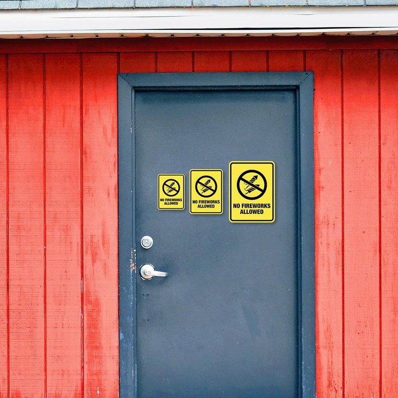 Portrait Round Plus No Fireworks Allowed Wall or Door Sign