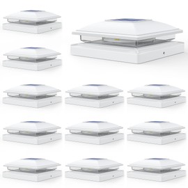 APONUO 4x4 Solar Post Cap Lights, 12 Pack 2 Modes (Warm/White Light) Outdoor Waterproof Fence Post Solar Lights, Solar Powered Garden & Patio Deck Lights for 4x4, 5x5, 6x6 Wood & Vinyl Posts