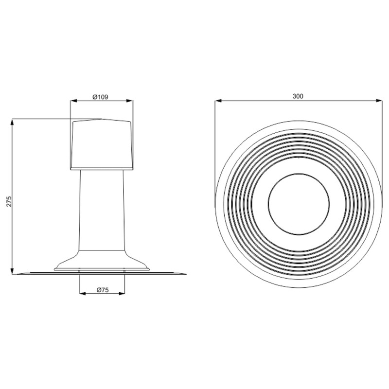 Roof aerator, flat roof ventilator, vent stone for welding board,