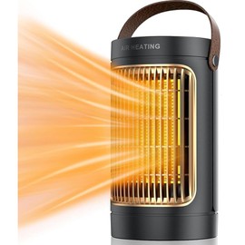 Portable Space Heater with Air Heating, 18 x 9 inches (black)