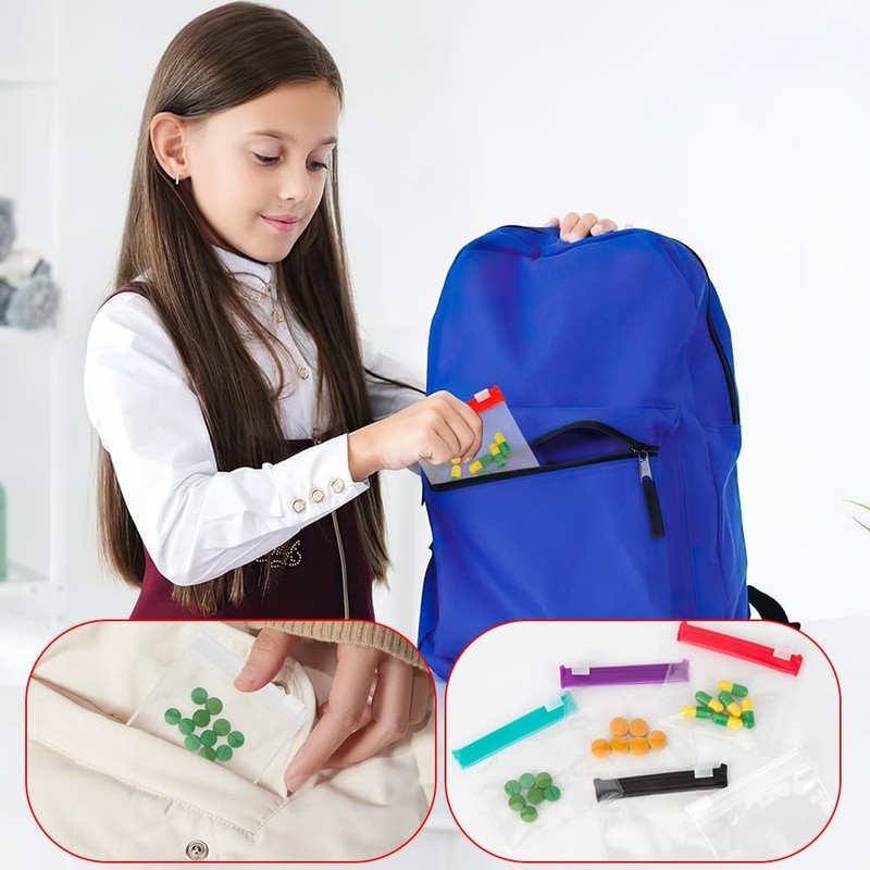 Pill bags, zip bags, small plastic bags, 48 pieces bags