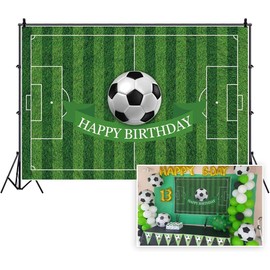 CSFOTO 5x3ft Soccer Backdrop for Birthday Party Sports Birthday Decorations for Boys Soccer Field Backdrop Soccer Decorations for Party Happy Birthday Football Backdrop color40