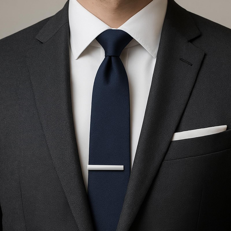 Tie Clips for Men, Shiny Necktie Tie Bar Pinch Clips,