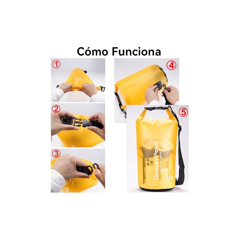 Bolsa Impermeable, Bolsa Seca 20l 10l 5l Con Funda Impermeable