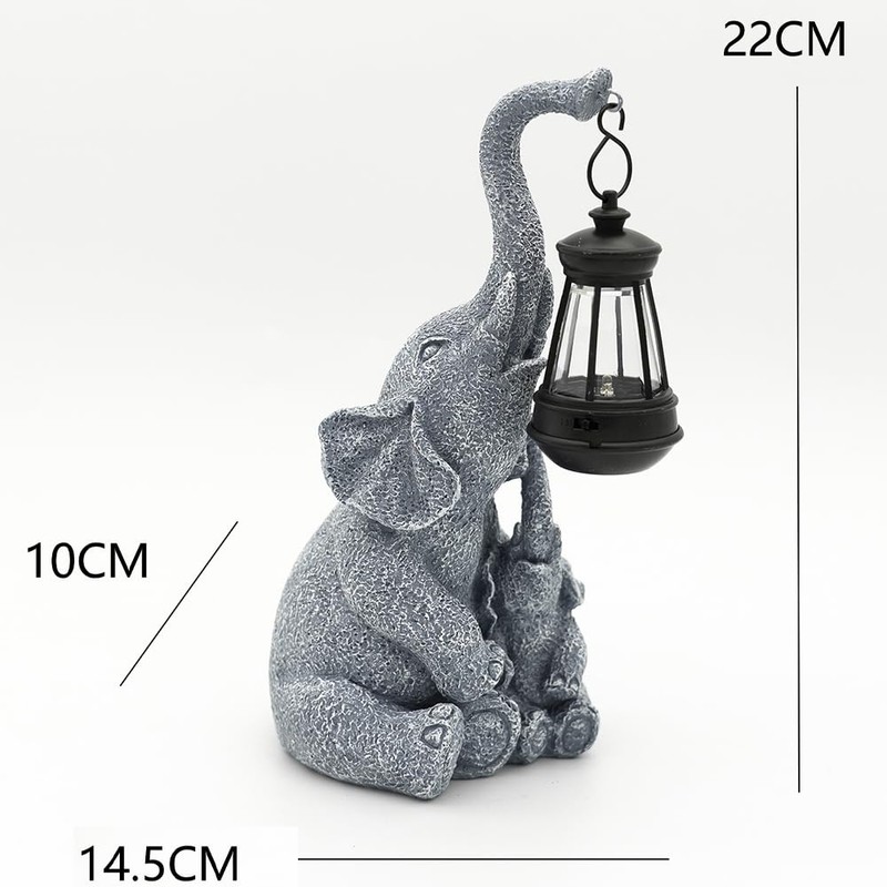 Elephant Solar Lantern,Waterproof Night Light, Lawn Landscape Light,Unique Garden Lamp,Resin