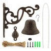 Cast Iron Dinner Bell, Wall Mount Hanging Bell with Rope