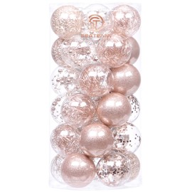 Sea Team 100 mm / 3.94 inch Fine Decorative Item with Paintings and Sparkling Christmas Tree Decorations, Themed Bauble Set, 16 Pieces