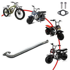 JMCHstore Header Pipe for Lifan 79cc/105cc Engine for Coleman B100 RB100, Mega Moto MMB80 MMB105, Phatmoto Gas Bike, Motovox MBX10 Orxyearth Dirt Kids Mini Bike MMK80 Go Kart (Silver)