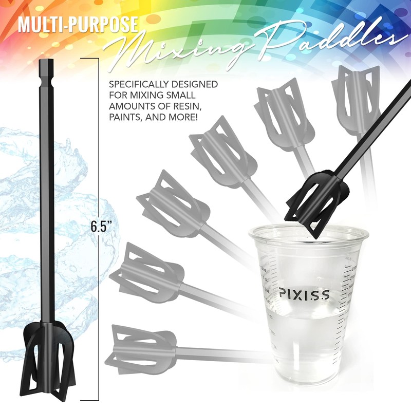 Resin Mixer Epoxy Plastic Paddles - 3 Reusable Pixiss Multipurpose