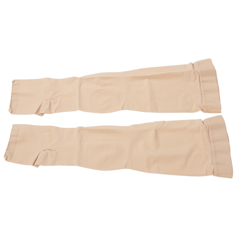 3XL Beige Open Toe Compression Stockings Thigh High 23‑32mmHg Toeless