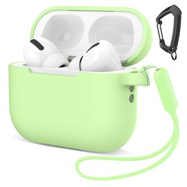 MATEPROX Compatible with AirPods Pro 3 Case with Keychain/Hand Strap, Airpod Pro 3rd Generation[2025] Silicone Protective Shockproof Headphone Cover Support Wireless Charging-Mint Green