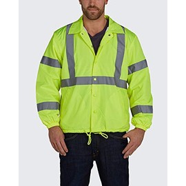 Utility Pro UHV600-LG UHV600 High-Vis Lightweight Windbreaker with Waterproof Dupont Teflon, Lime, Large, Yellow