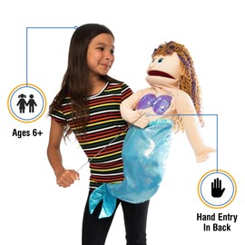 Mermaid, Peach Girl, Full Body, Ventriloquist Style Puppet, 65cm