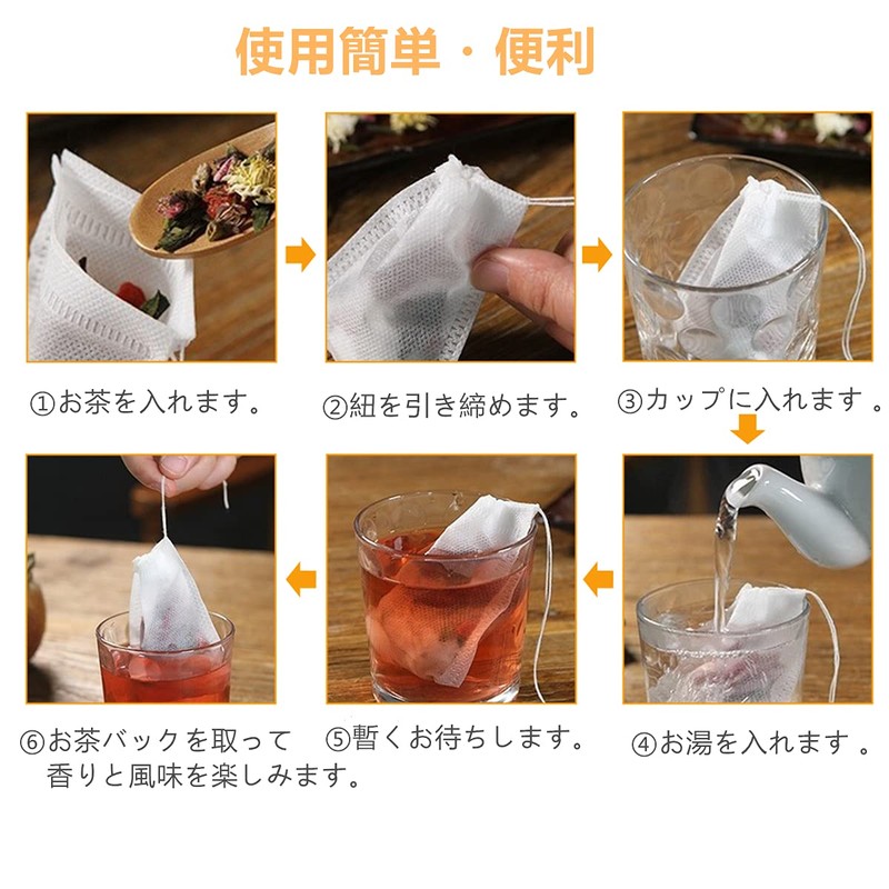 YFFSFDC 100pcs Disposable Empty Bags Non-Woven Unbleached Tea Bags Strong