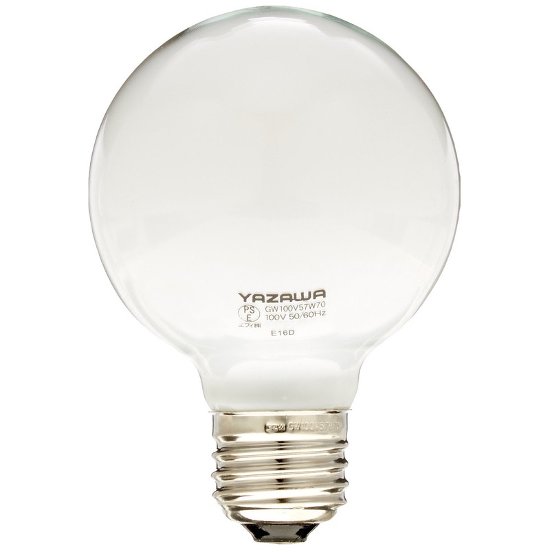 ヤザワコーポレーション ボール電球 60W形 径70mm ホワイト GW100V57W70