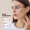 ZESAKER Rimless Bifocal Reading Glasses for Women Frameless Blue Light