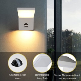 Lustrlach Motion Sensor Outdoor Light Fixtures Wall Mount,Exterior Wall Sconce, Porch Light, Garage Lights, Waterproof Motion Lights for Outside,Garden, Front Door