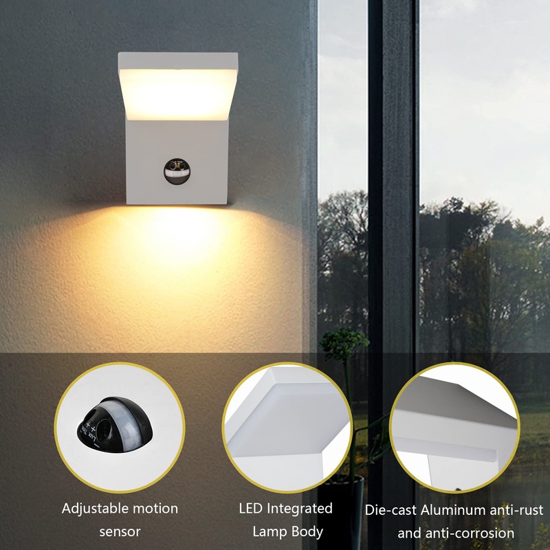 Lustrlach Motion Sensor Outdoor Light Fixtures Wall Mount,Exterior Wall Sconce,
