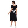 LilMents Women's Ruffles Outline Retro Pockets Apron Kitchen Cooking Cleaning