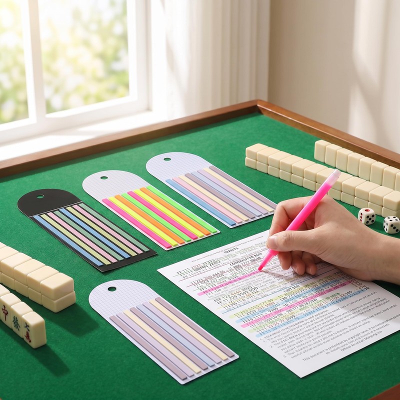 640 Pieces Mahjong Line Finder Strips, Transparent Fluorescent Mahjong Tile