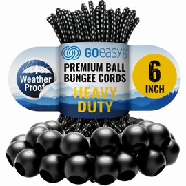 GOEASY0312 Ball Bungee Cords 6 Inch - 50 PCS Bungee Balls with Elastic String for Canopy, Tarp, Straps, Tent, Poles & Wires, for Outdoor & Indoor Activities | GOEASY0312