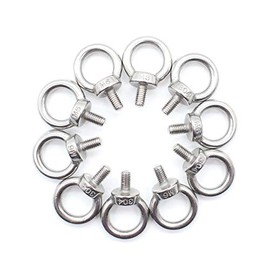 Eowpower 10 Pieces M6 Male Thread Machinery Shoulder Lifting Ring Eye Bolts