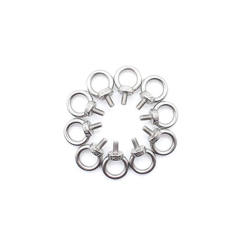 Eowpower 10 Pieces M6 Male Thread Machinery Shoulder Lifting Ring