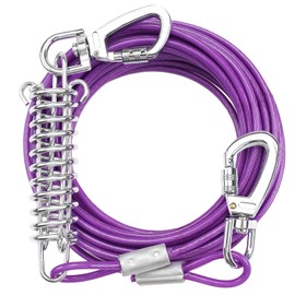 Duckygoo Dog Tie Out Cable Chew Proof,Heavy Duty Dog Leads for Large Dogs Up to 125lbs,Outdoor Long Dog Leash 30ft/50ft,Durable Dog Runner for Yard,Camping,Dog Line for Outside,Tether for Dogs Outside