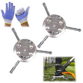 Wire Strimmer Head 3Teeth 2PCS - Universal Steel Wire Grass Trimmer Head Replacement, 5mm Shaft for Cordless Grass Trimmers, Heavy Duty Anti-Rust
