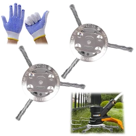 Wire Strimmer Head 3Teeth 2PCS - Universal Steel Wire Grass Trimmer Head Replacement, 5mm Shaft for Cordless Grass Trimmers, Heavy Duty Anti-Rust