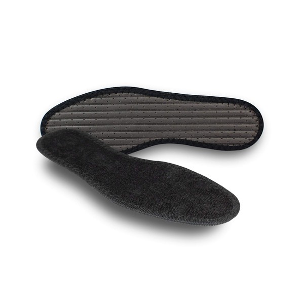 Pedag Summer | Terry Cotton Sockless Insoles | Barefoot Inserts | Handmade in Germany | Absorbs Sweat & Controls Odor | Wear Without Socks | Washable | US Women 5/ EU 35 | Black | 1 Pair