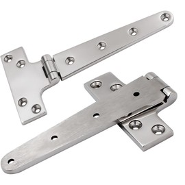 Laorde 316 Stainless Steel T Hinges Marine Grade 8'' x 4" Heavy Duty Boat Hatch Hinge (196 mm X 97 mm) 2 Pack Casting Cabinet Hardware Door Hinge with Screws