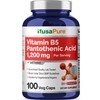 NusaPure Vitamin B5 Pantothenic Acid 1,200mg Per Serving 100 Caps