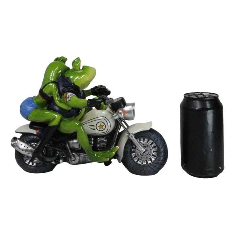 All American Biker Frogs Couple Taking Selfie On Chopper Motorcycle