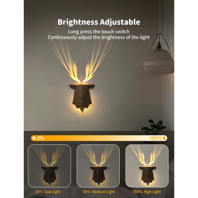 Tarinks Night Light,Stair Lights Indoor,Warm Rechargeable Night Light,Home Decor,Battery Stick