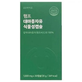 Onyu Bio [하프클럽]온유바이오 온유 햄프 대마종자유 식물성 캡슐 1000mg x 30캡슐 (AD) 기본
