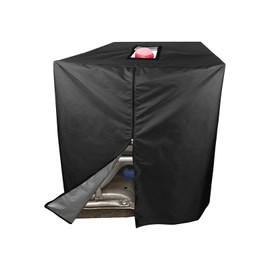 lanema IBC Tote Protective Cover for 275 Gallon (1000L) Outdoor Rain Barrel Tank, Waterproof, 210D Oxford Cloth (Black), 120*116*100 cm