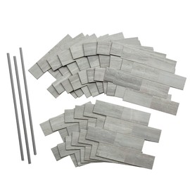 Aspect Peel and Stick Collage Tile in Gray Subway (15 Sq Ft Kit)