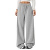 FACDIBY Fleece Lined Sweatpants for Women Wide Leg High Waisted